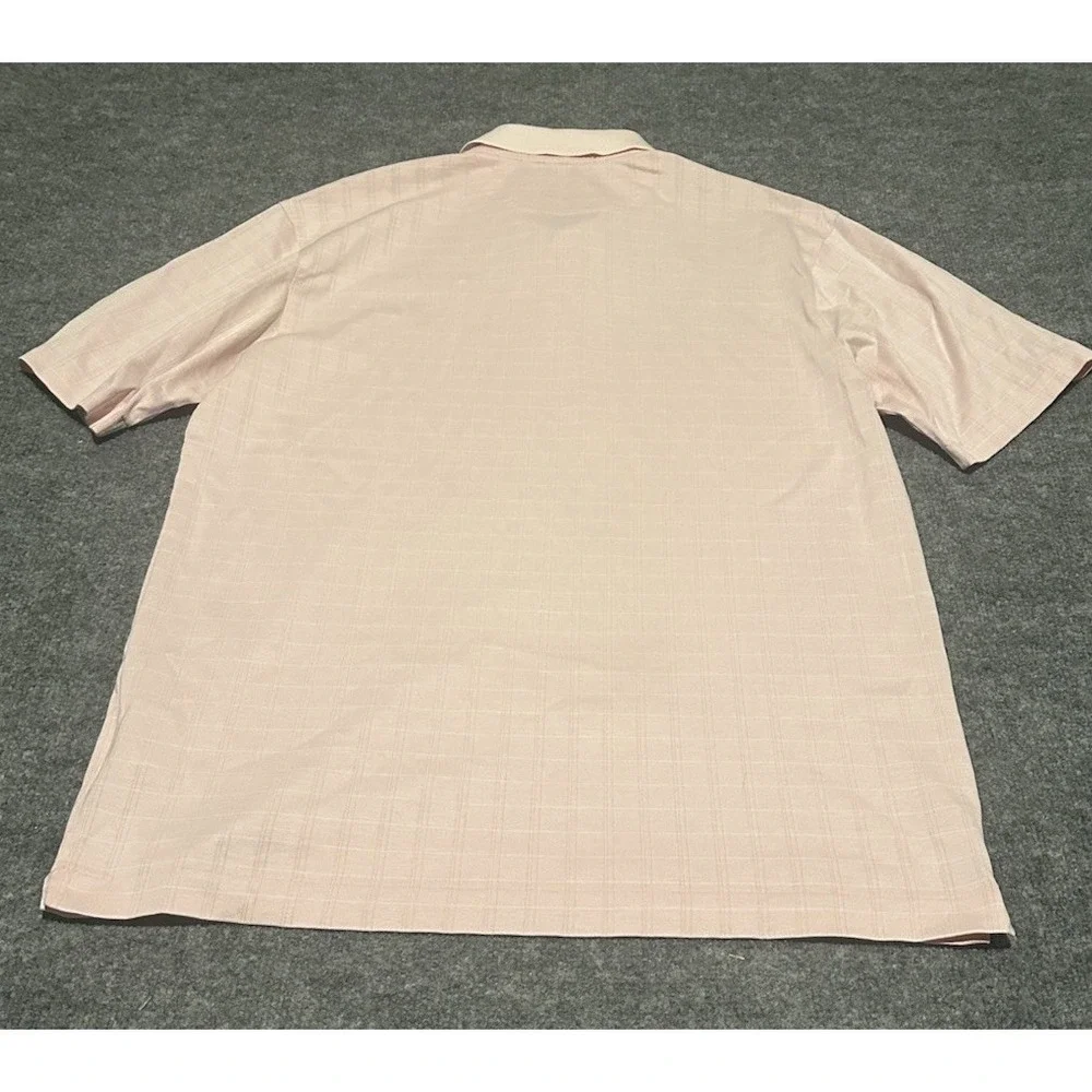 Nike Tiger Woods Collection X Disney Golf Mens L Pink Plaid Polo Shirt EUC